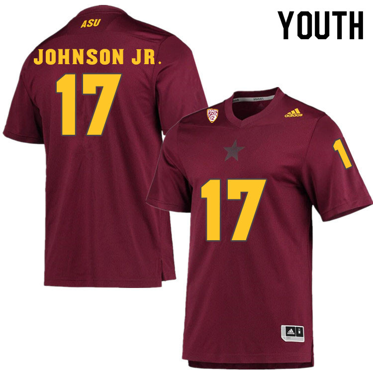 Youth #17 Chad Johnson Jr. Arizona State Sun Devils College Football Jerseys Sale-Maroon - Click Image to Close